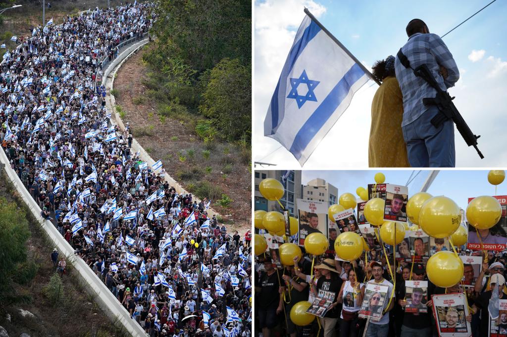 Netanyahu calls Hamas terrorists âdead men walkingâ as estimated 30,000 people march on streets of Jerusalem